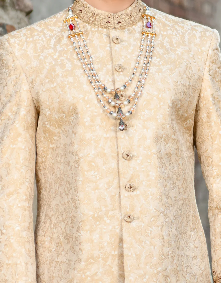 GOLD BLENDED SHERWANI | JJSW-US-45029/A23/JJ8499-FL - Image 3