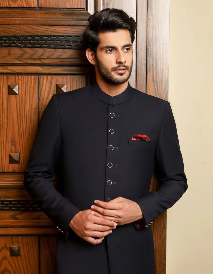 NAVY BLUE SHERWANI | JJSW-US-504/S20/JJ6407 - Image 2