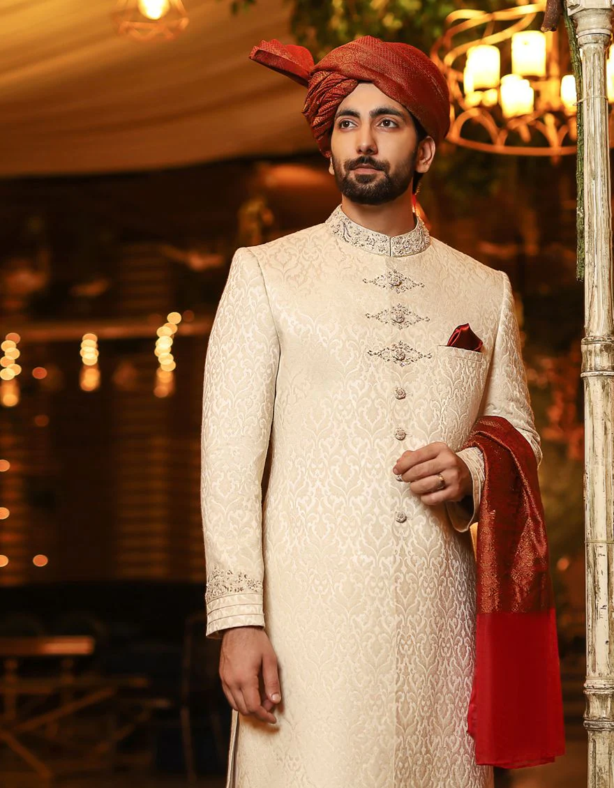 CREAM SHERWANI | JJSW-US-506/S20/JJ7101 - Image 2