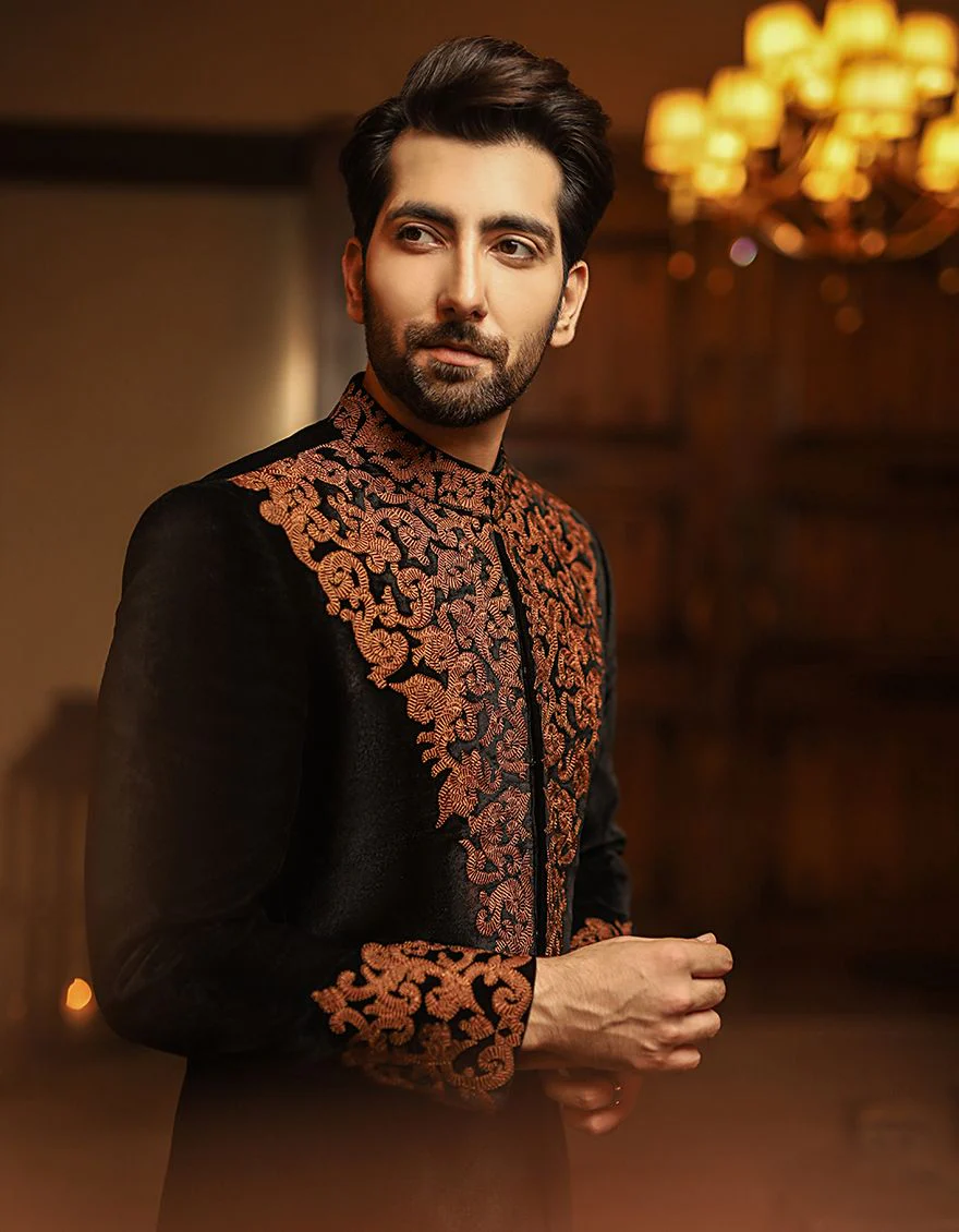 BLACK SHERWANI | JJSW-US-512/S20/JJ7207 - Image 2