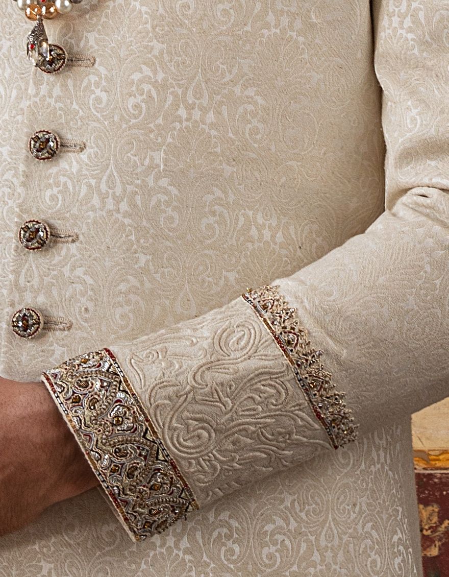 OFF WHITE SHERWANI | JJSW-US-520/S21/JJ7262-FL - Image 3