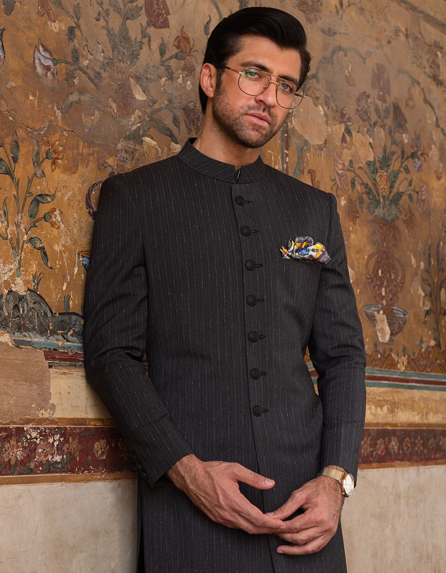GREY SHERWANI | JJSW-US-522/S21/JJ7449-FL - Image 3