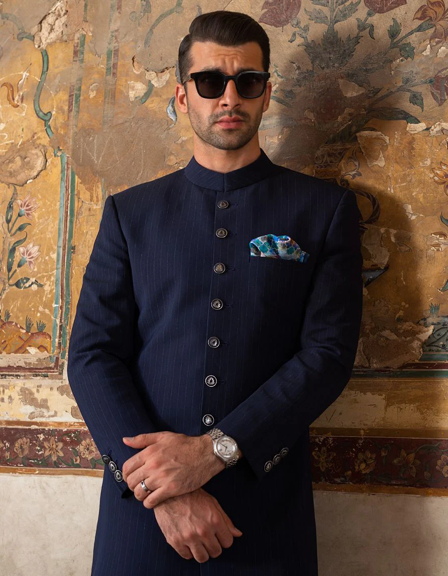 ROYAL BLUE SHERWANI | JJSW-US-523/S21/JJ7449-FL - Image 3