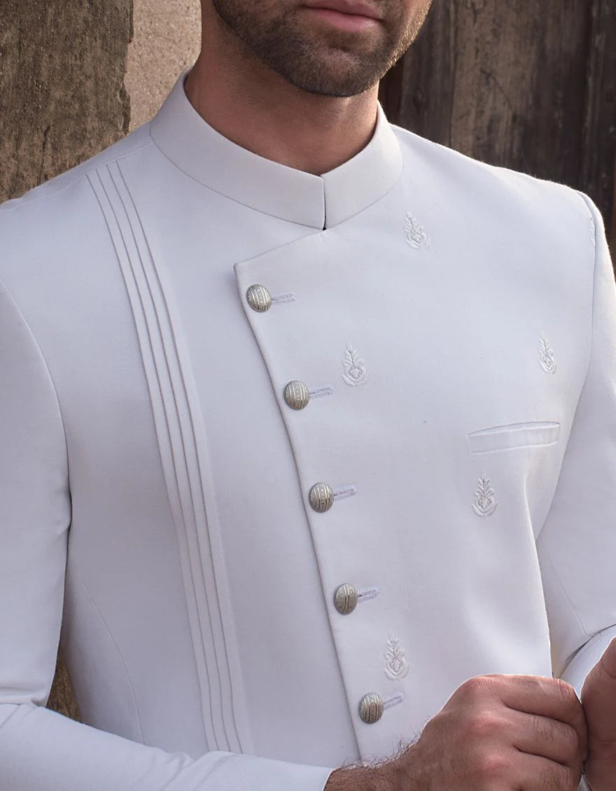 PEARL WHITE SHERWANI | JJSW-US-524/S21/JJ7110-FL - Image 2