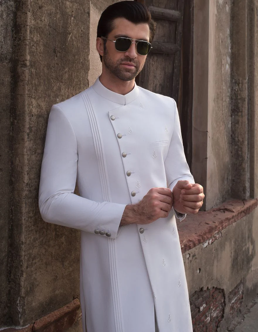 PEARL WHITE SHERWANI | JJSW-US-524/S21/JJ7110-FL - Image 3
