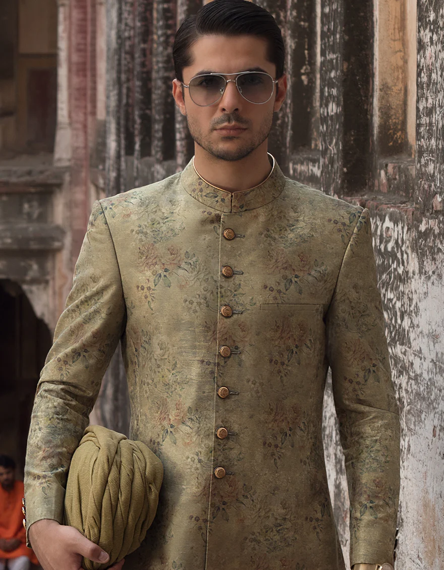 PISTACHIO GREEN SHERWANI | JJSW-US-526/S21/JJ7300-FL - Image 2