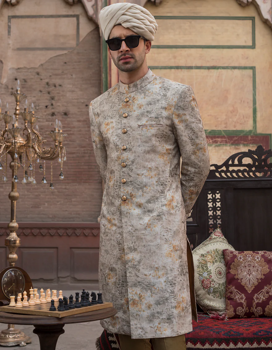 BEIGE SHERWANI | JJSW-US-528/S21/JJ7300-FL - Image 2