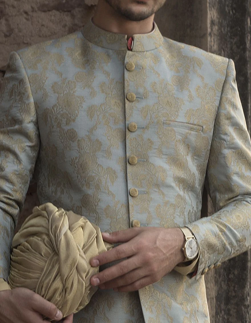 DULL GOLD SHERWANI | JJSW-US-529/S21/JJ7298-FL - Image 5