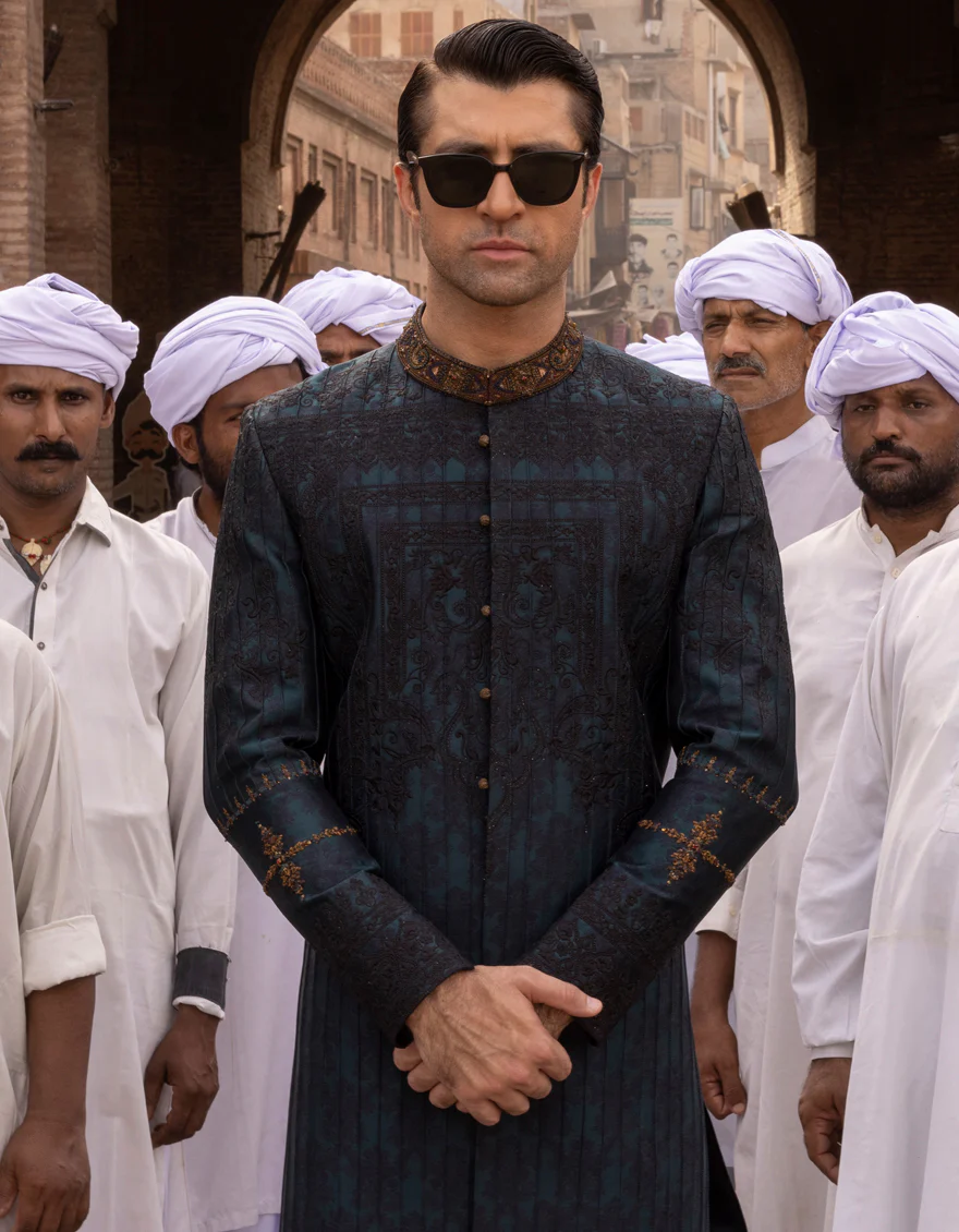 EMERALD GREEN SHERWANI | JJSW-US-554/S23/JJ8854-FL - Image 4