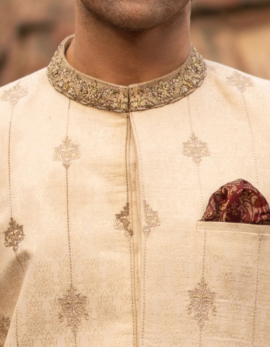 BEIGE SHERWANI | JJSW-US-561/S23/JJ8865-FL - Image 2