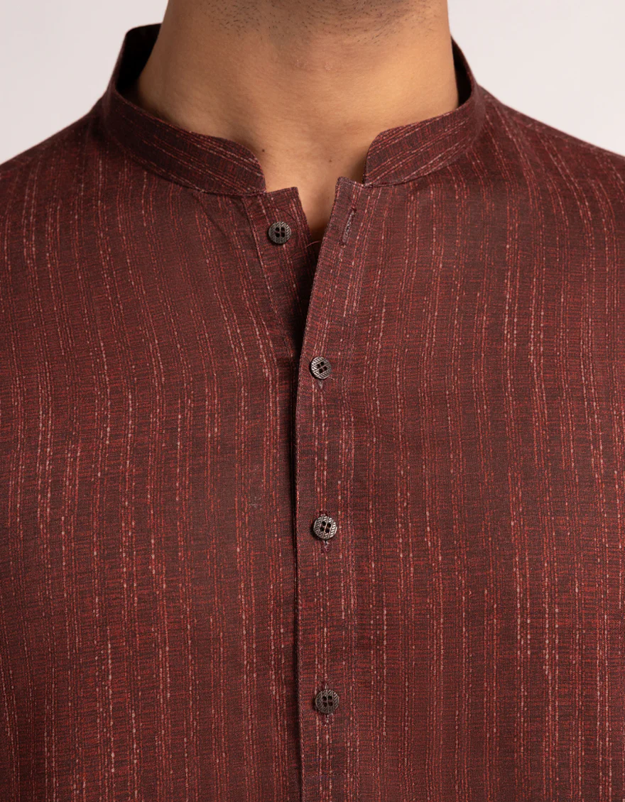 BLACK RED COTTON THIGH LENGTH KURTA | JJTHK-A-50389/S25/JJ10442-CL - Image 3