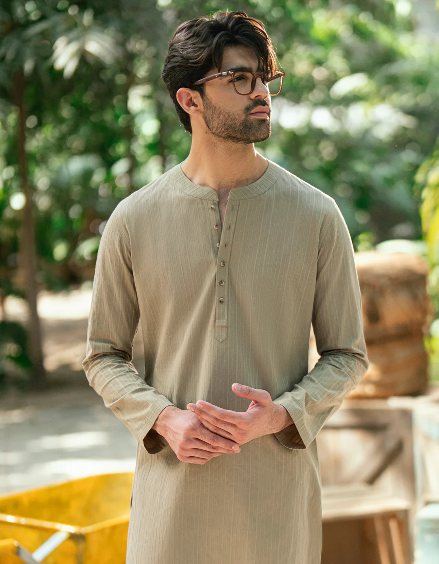 BEIGE COTTON THIGH LENGTH KURTA | JJTHLK-A-47435/S25/JJ10175-CL - Image 2