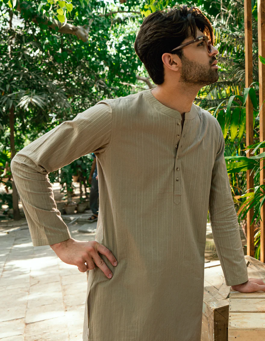 BEIGE COTTON THIGH LENGTH KURTA | JJTHLK-A-47435/S25/JJ10175-CL - Image 4