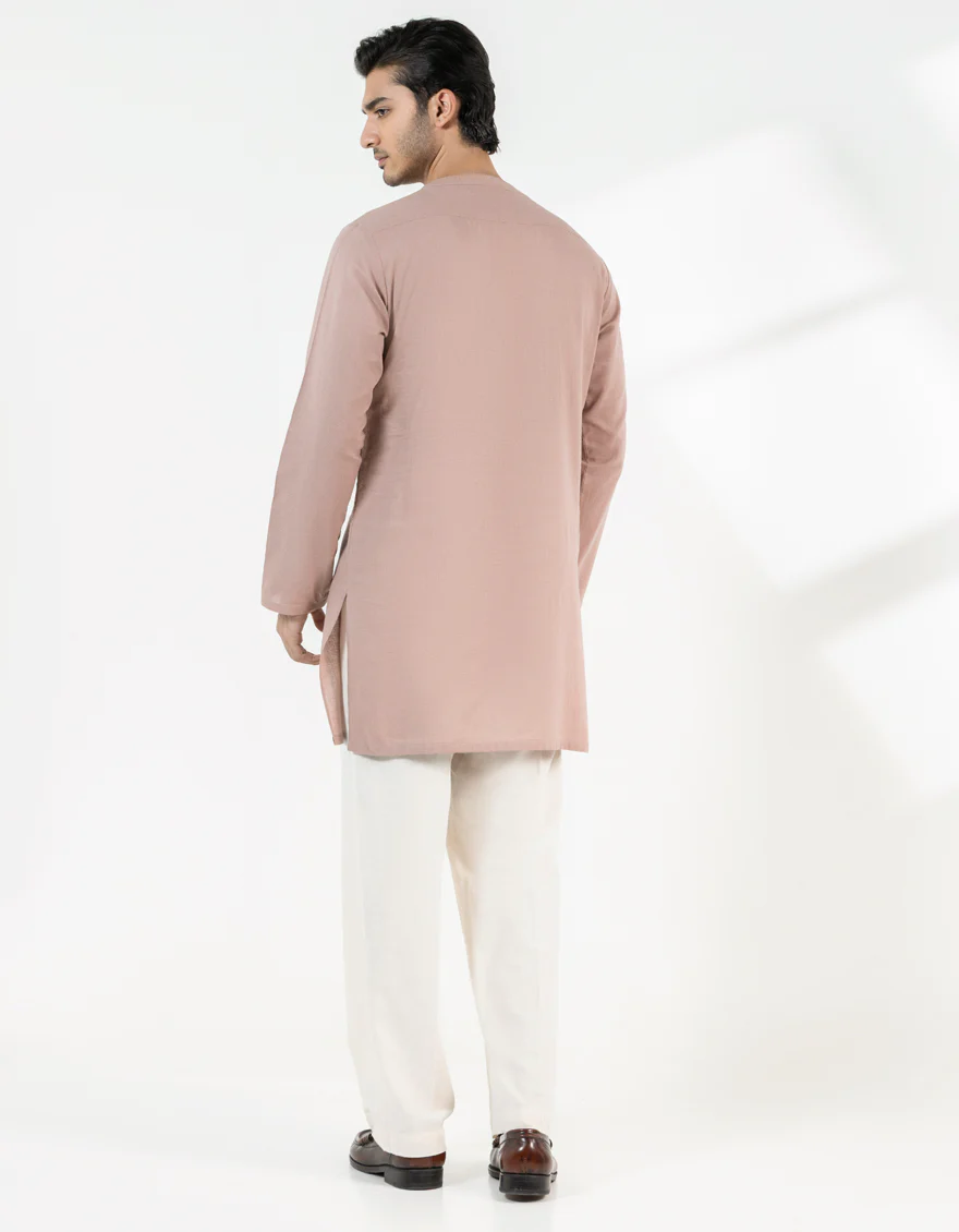 TEA PINK COTTON SHORT KURTA | JJTHLK-S-33446/S25/JJ10184-CL - Image 3