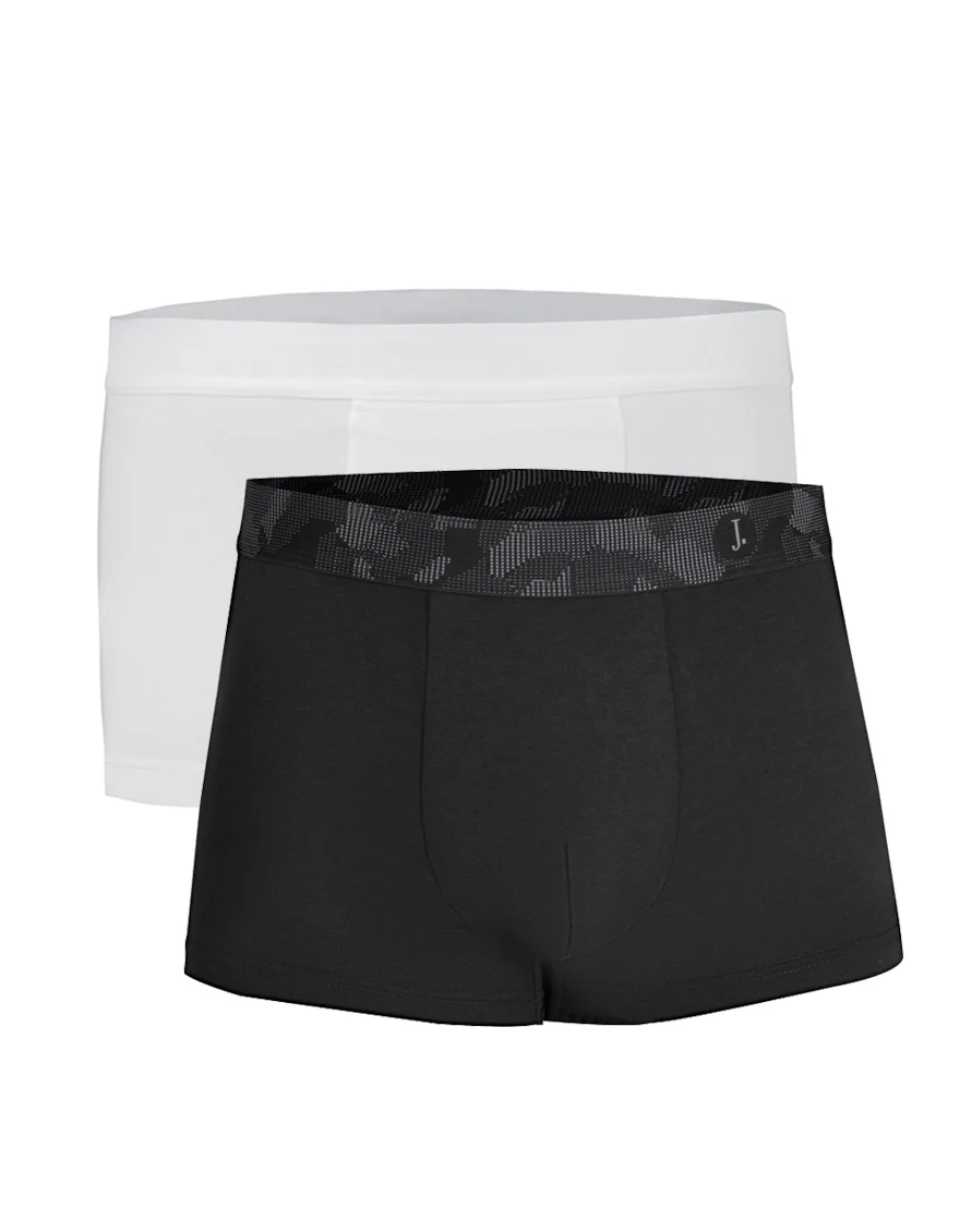 BLACK & WHITE COTTON TRUNK | JJUW-US-2CTRUNK - BLACK & WHITE