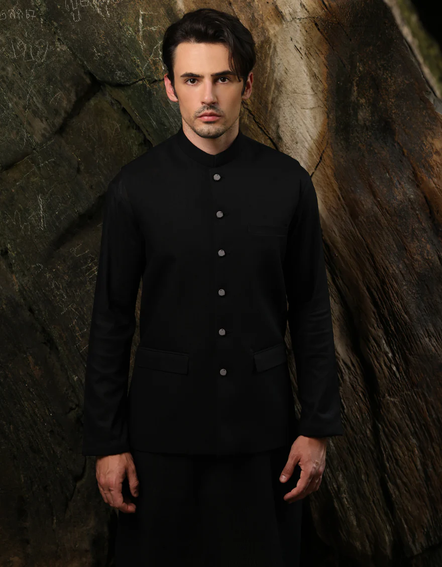 BLACK SUITING WAISTCOAT | JJVC-A-27380-R11-AP/S25/JJ9546-PN - Image 2