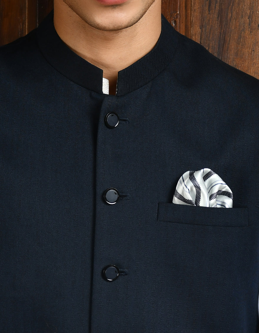 BLUE SUITING WAISTCOAT | JJVC-A-27381-R12-A - Image 3