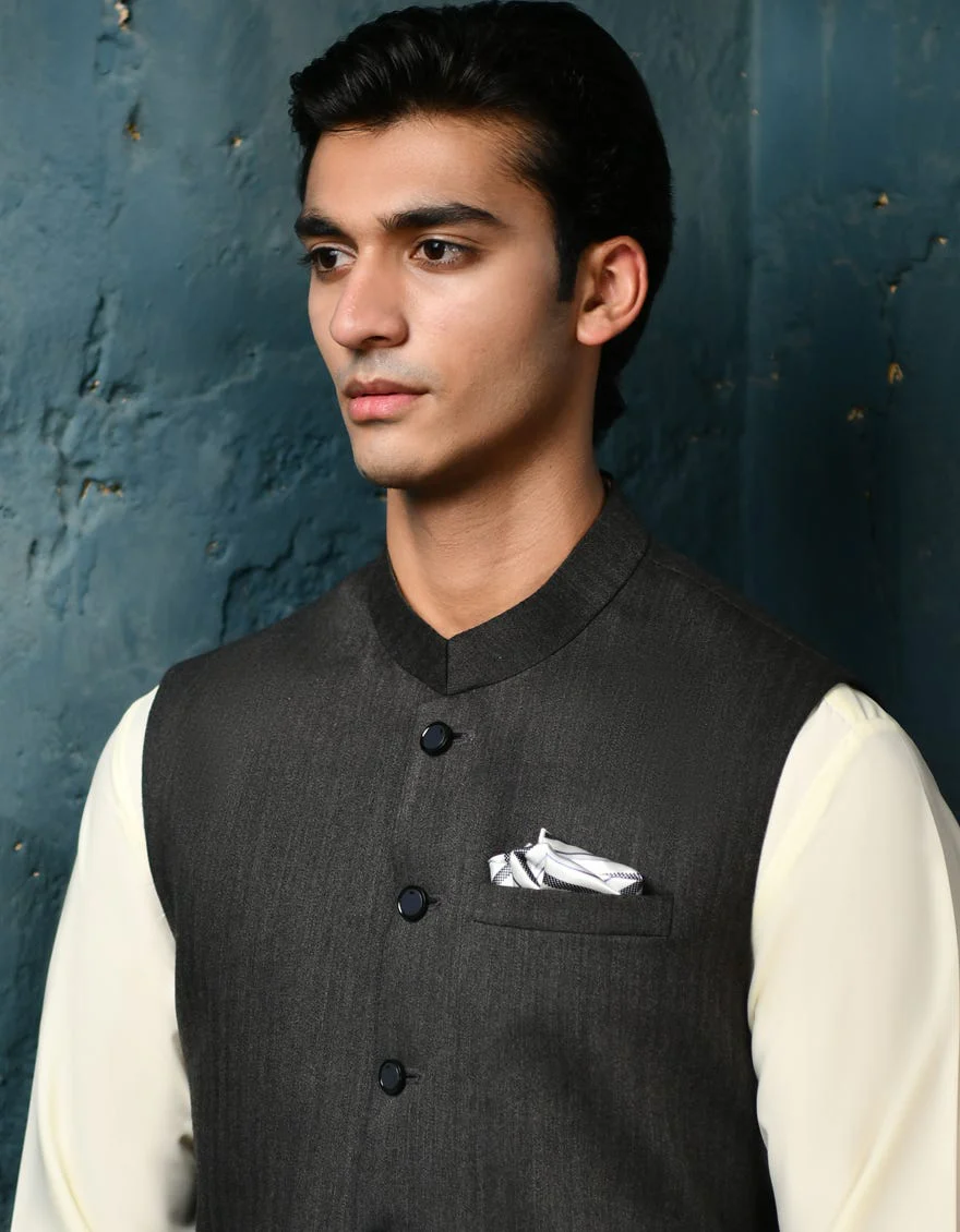 GREY SUITING WAISTCOAT | JJVC-A-27385-R11-AP/S24/JJ9546-PN - Image 3