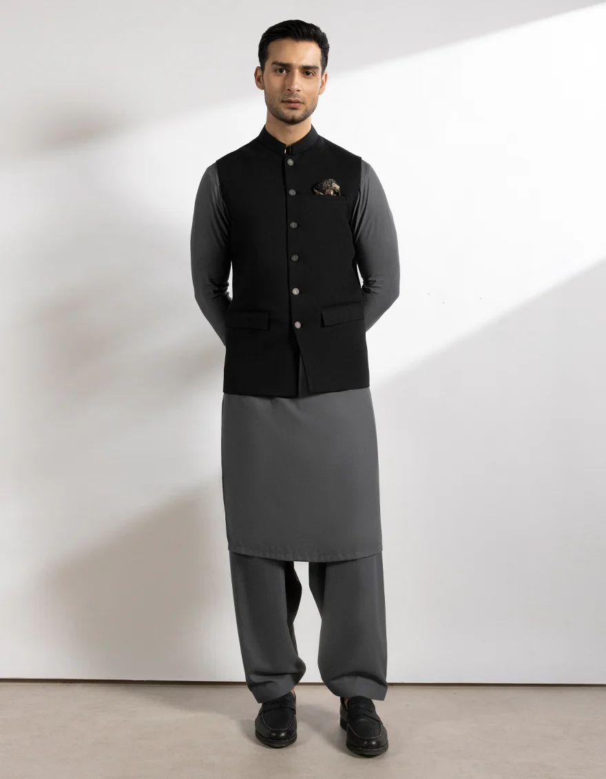DARK GREY SUITING WAISTCOAT | JJVC-A-27385-R15-AP/S25/JJ9546-PN - Image 2