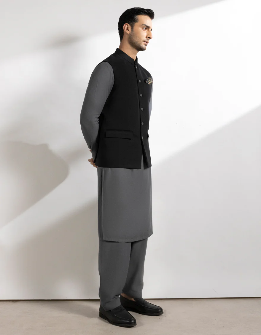 DARK GREY SUITING WAISTCOAT | JJVC-A-27385-R15-AP/S25/JJ9546-PN - Image 3