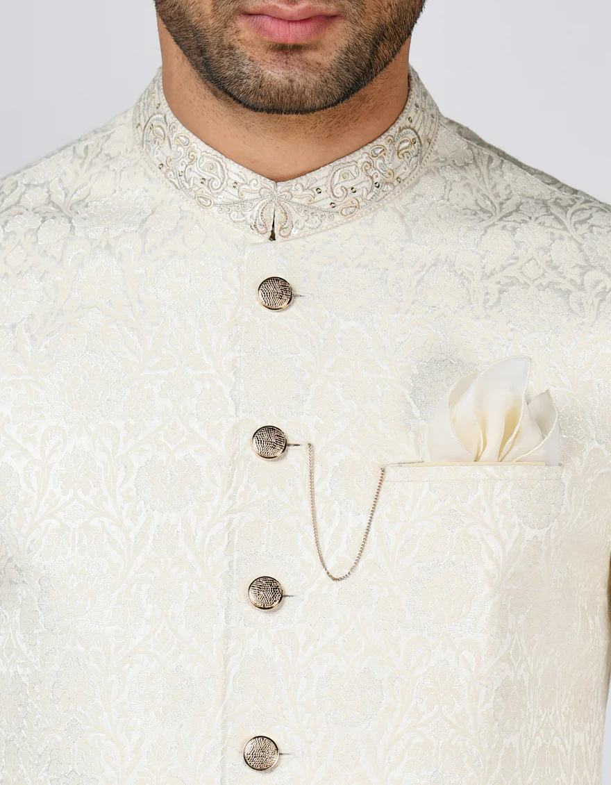 OFF WHITE BLENDED WAISTCOAT | JJVC-A-27490/S23/JJ9063-FL - Image 2