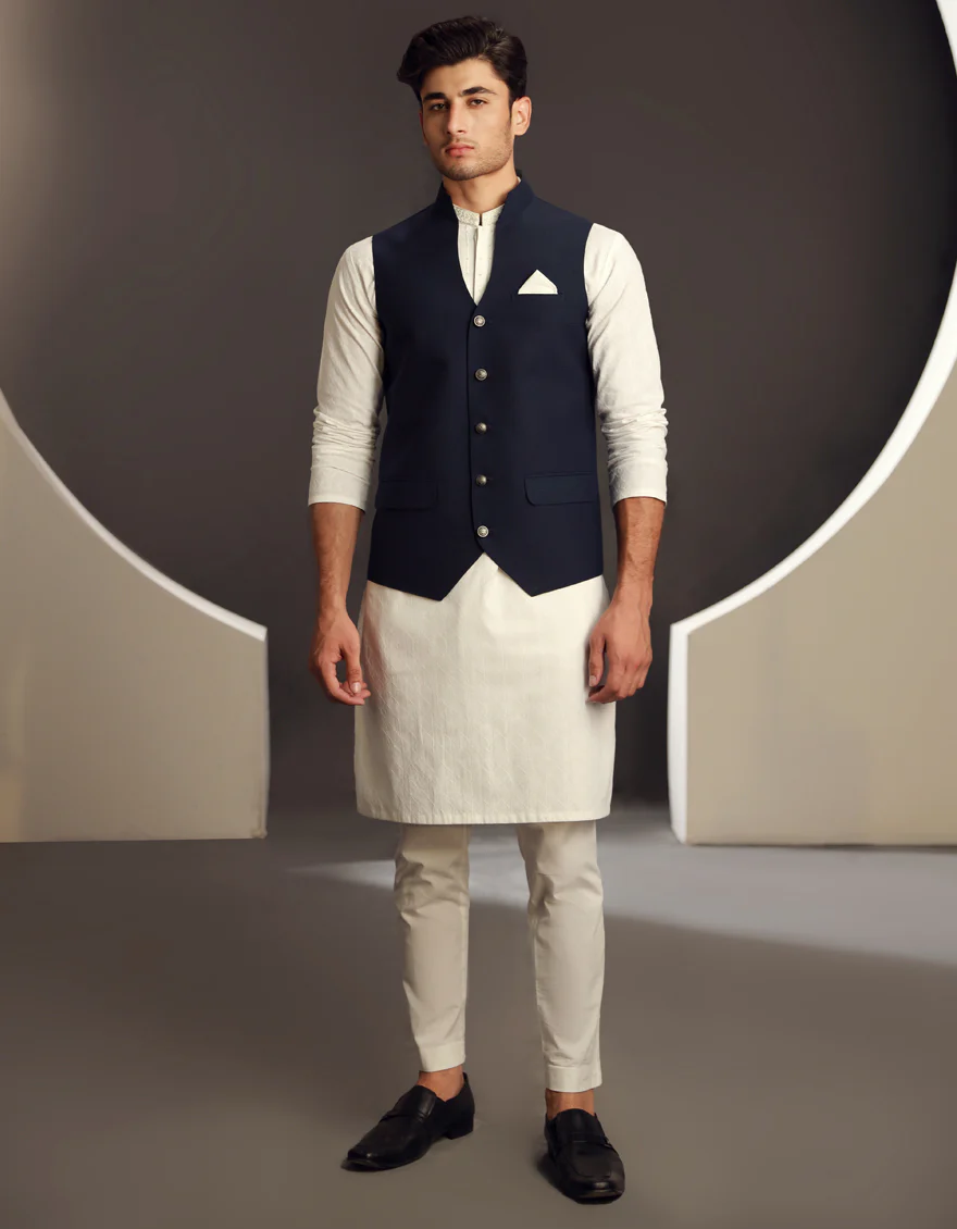 NAVY BLUE WAISTCOAT | JJVC-A-33135/S24/JJ9395-PN - Image 2
