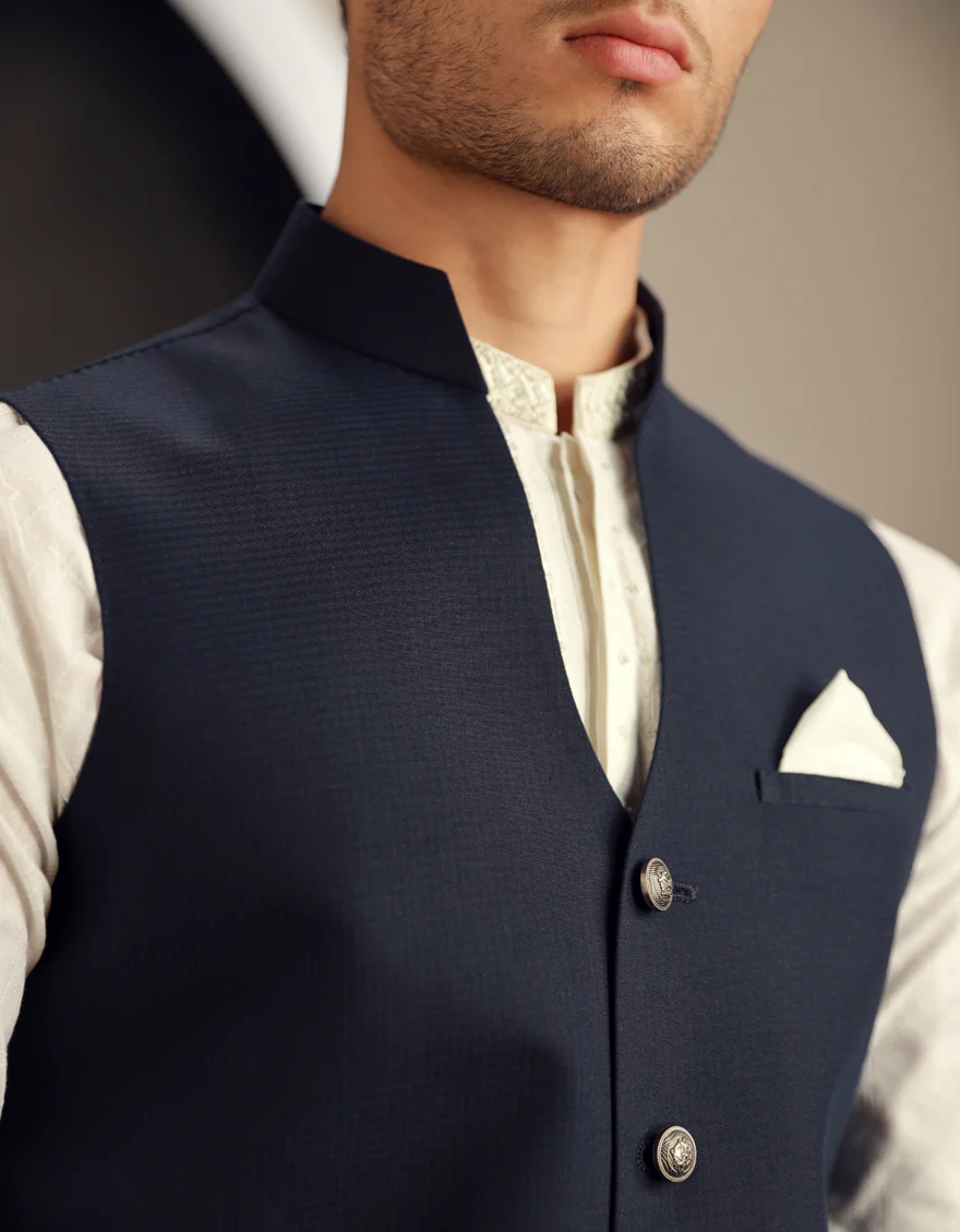NAVY BLUE WAISTCOAT | JJVC-A-33135/S24/JJ9395-PN - Image 3