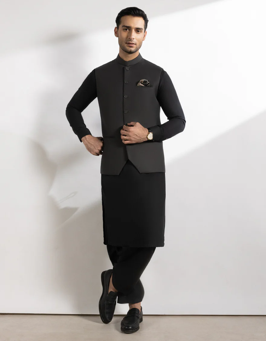 DARK GREY SUITING WAISTCOAT | JJVC-A-33540/S25/JJ10273-PN - Image 2