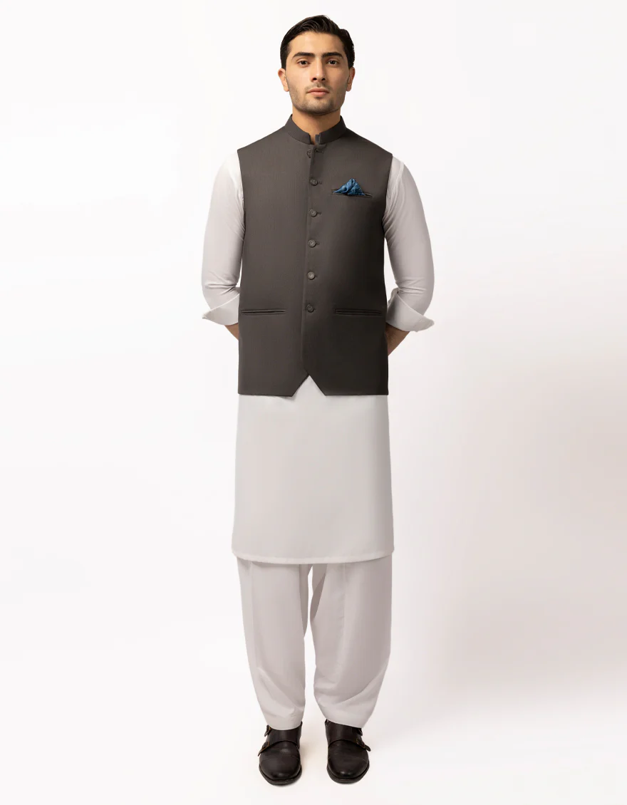 DARK GREY SUITING WAISTCOAT | JJVC-A-33642/S25/JJ10273-CL - Image 2