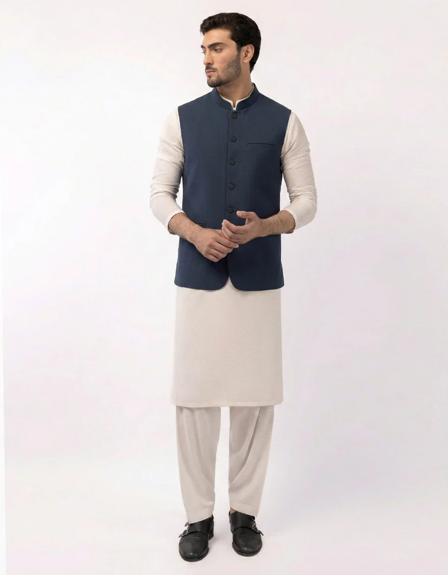 BLUE BLENDED WAISTCOAT | JJVC-A-33756/S25/JJ10483-PN - Image 2