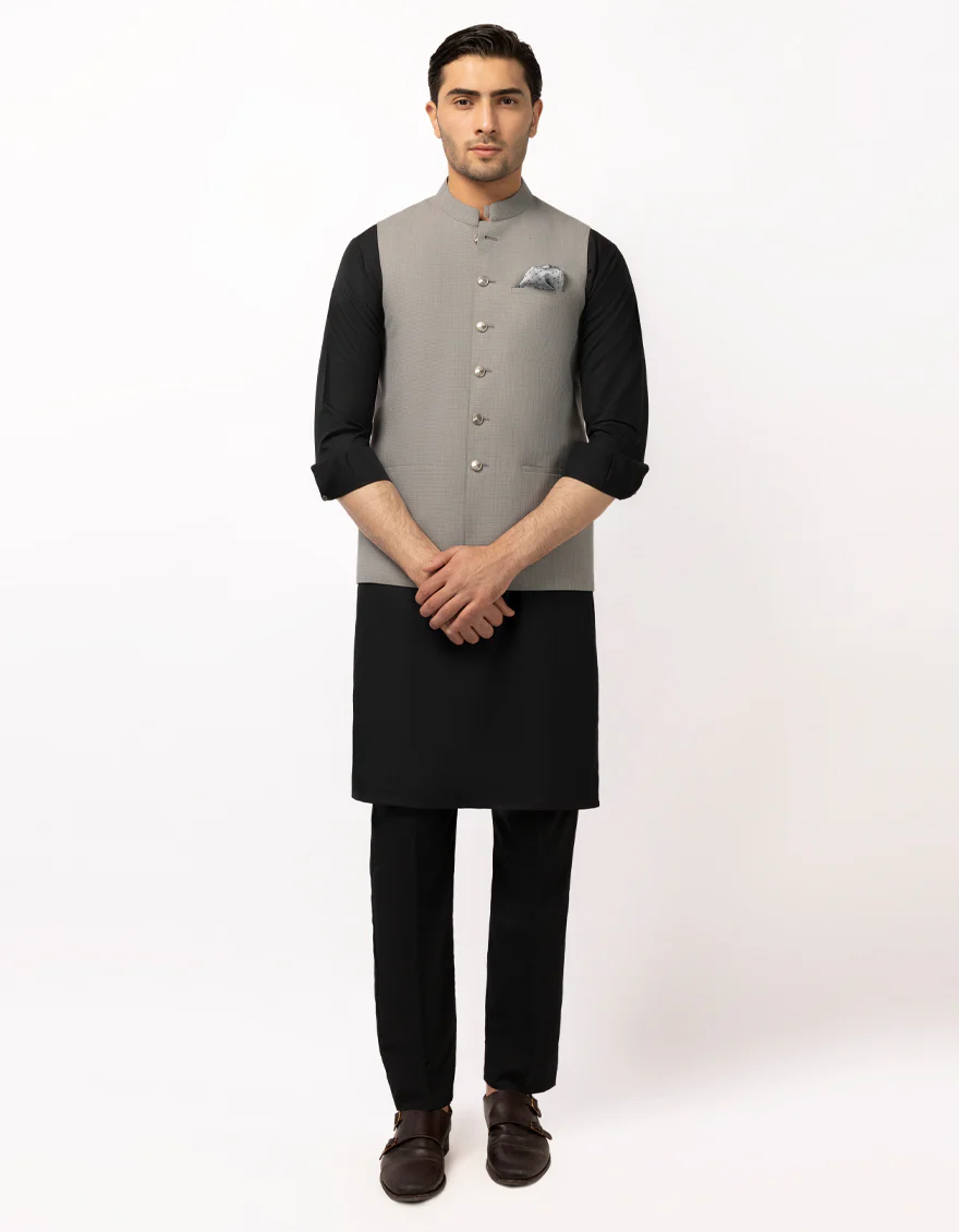 GREY BLENDED WAISTCOAT | JJVC-A-33758/S25/JJ10483-PN - Image 2