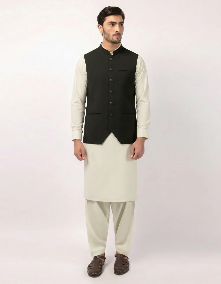 BLACK BLENDED WAISTCOAT | JJVC-A-33763/S25/JJ10483-PN - Image 2