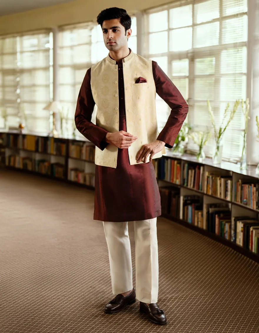 CREAM BLENDED WAISTCOAT | JJVC-A-34881/S24/JJ9381-FL - Image 2