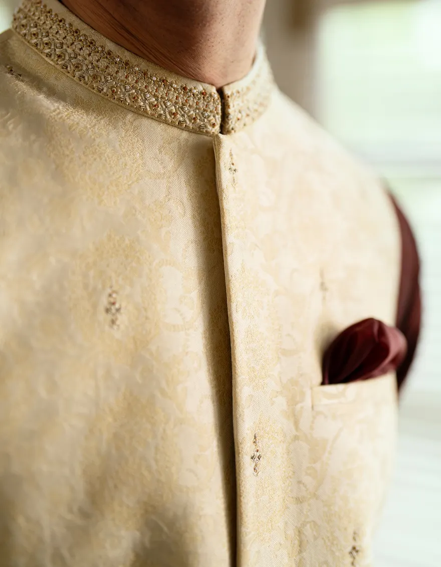 CREAM BLENDED WAISTCOAT | JJVC-A-34881/S24/JJ9381-FL - Image 3