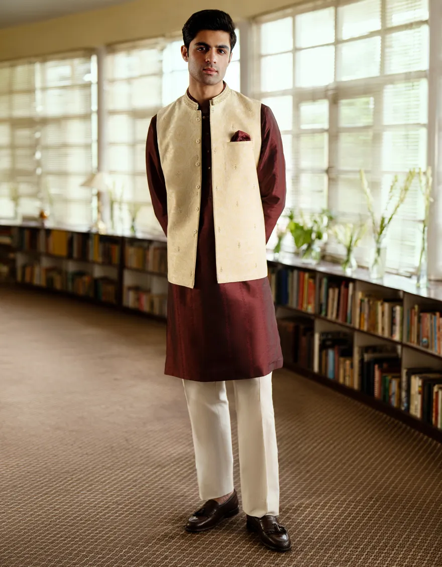 CREAM BLENDED WAISTCOAT | JJVC-A-34881/S24/JJ9381-FL - Image 4