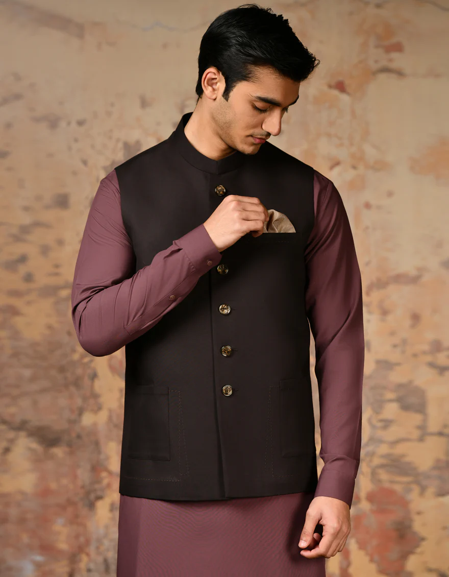 BROWN BLENDED WAISTCOAT | JJVC-A-48068/S24/JJ9 - Image 3