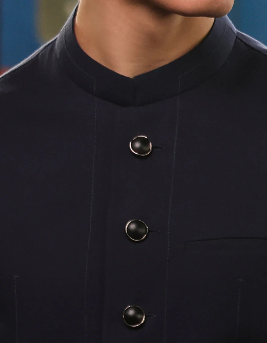 BLUE COTTON WAISTCOAT | JJVC-A-48069/S24/JJ9085-PN - Image 3