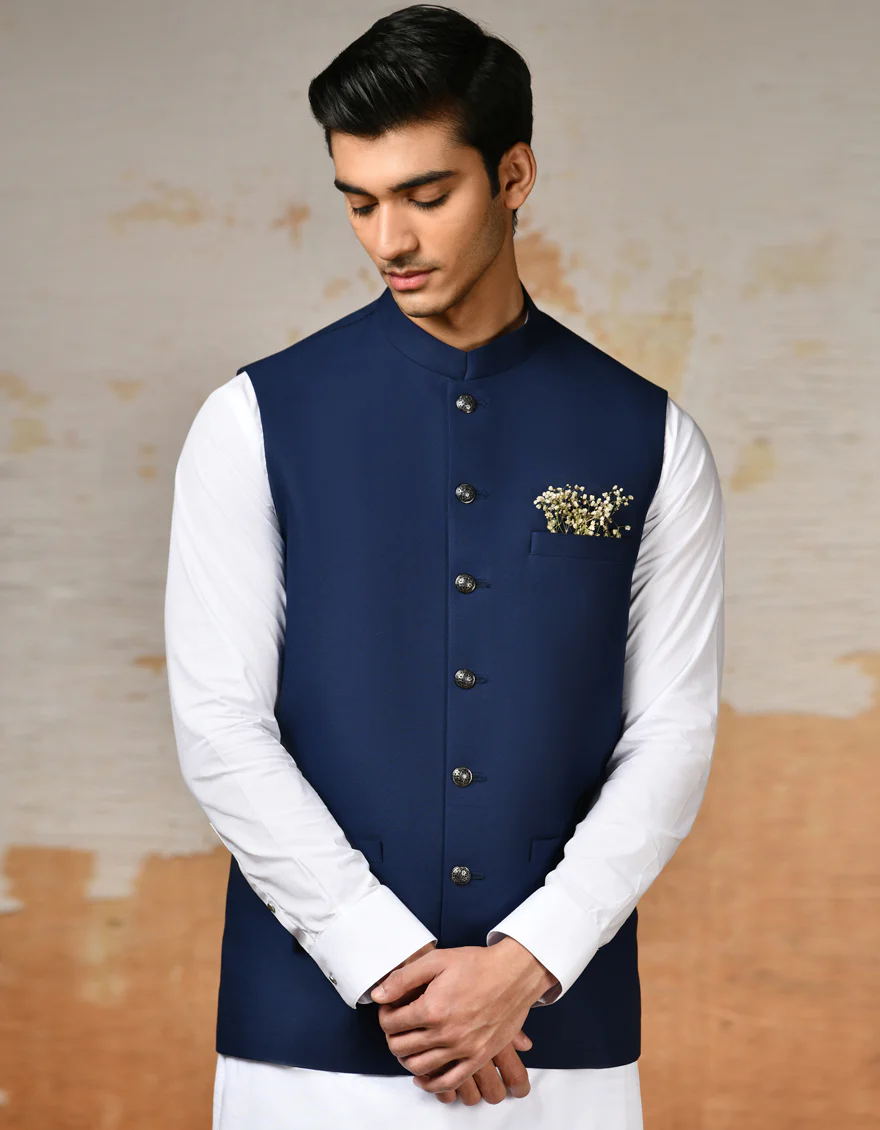 BLUE BLENDED WAISTCOAT | JJVC-A-48113-AP/S24/JJ9406-PN - Image 2