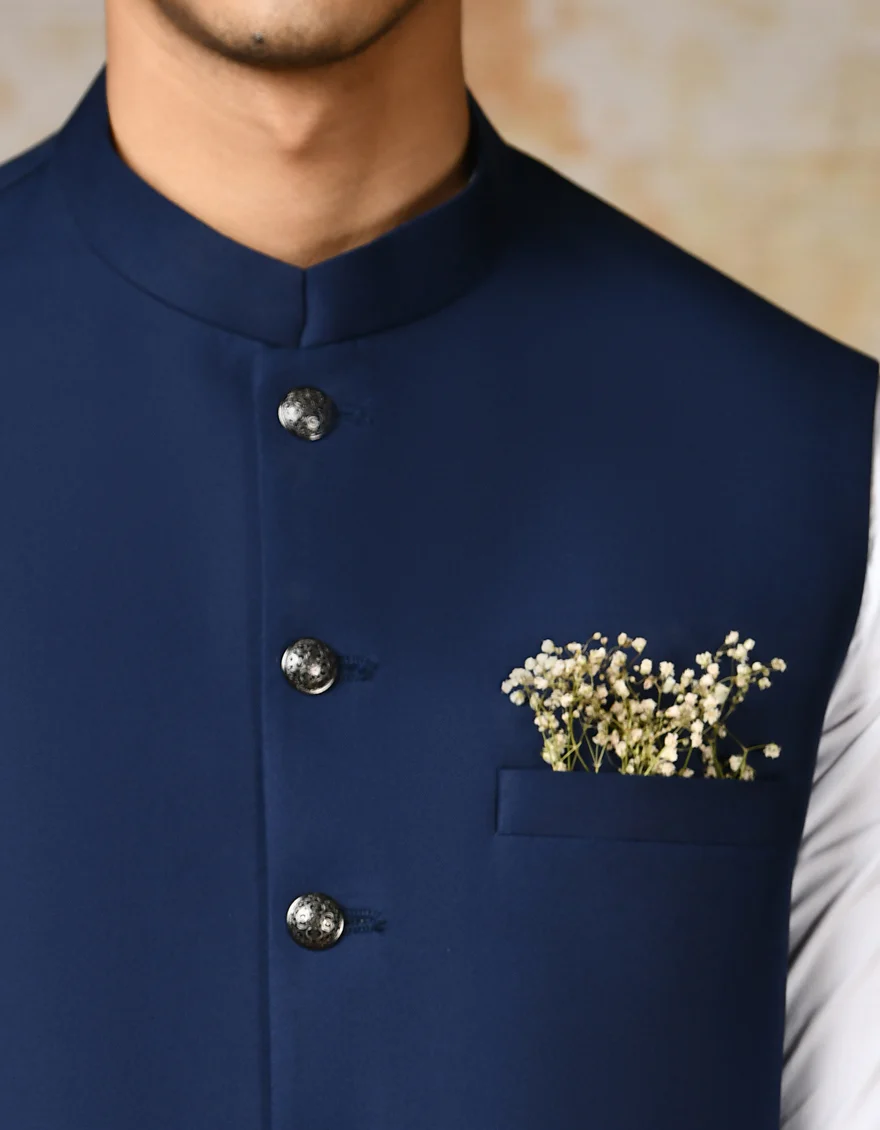 BLUE BLENDED WAISTCOAT | JJVC-A-48113-AP/S24/JJ9406-PN - Image 3