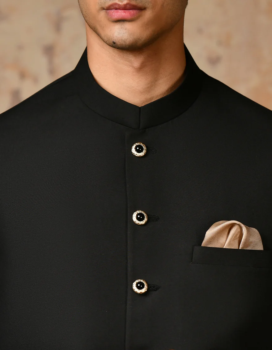 BLACK BLENDED WAISTCOAT | JJVC-A-48114-AP/S24/JJ9406-PN - Image 2