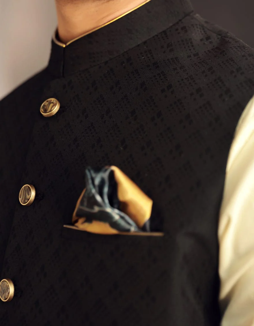 BLACK BLENDED WAISTCOAT | JJVC-A-48183/S24/JJ9539-PN - Image 2