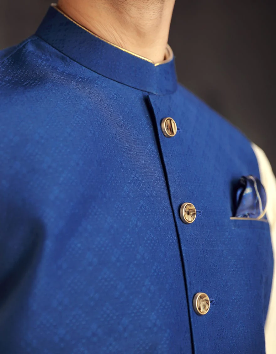 BLUE BLENDED WAISTCOAT | JJVC-A-48184/S24/JJ9539-PN - Image 2