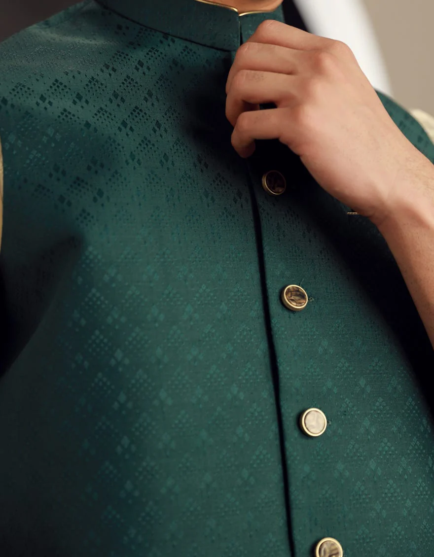 GREEN BLENDED WAISTCOAT | JJVC-A-48188/S24/JJ9539-PN - Image 2