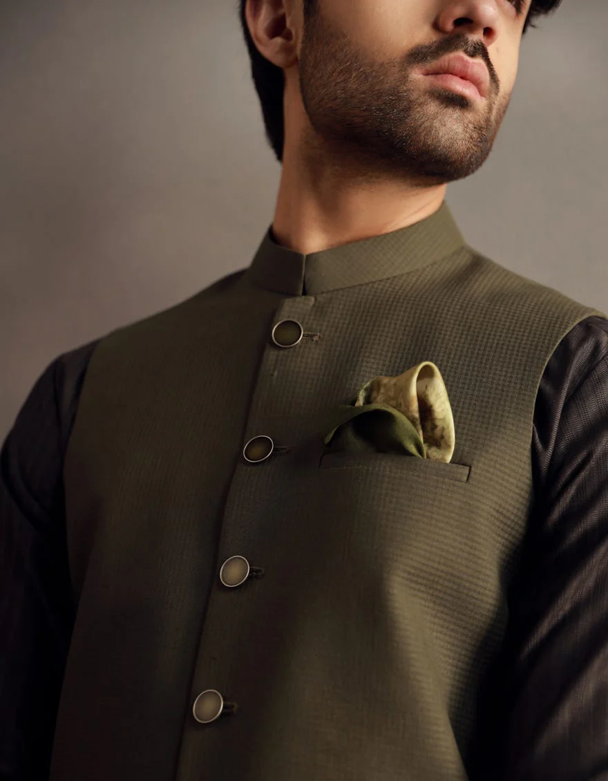 GREEN WAISTCOAT | JJVC-A-48198/S24/JJ9395-PN - Image 2
