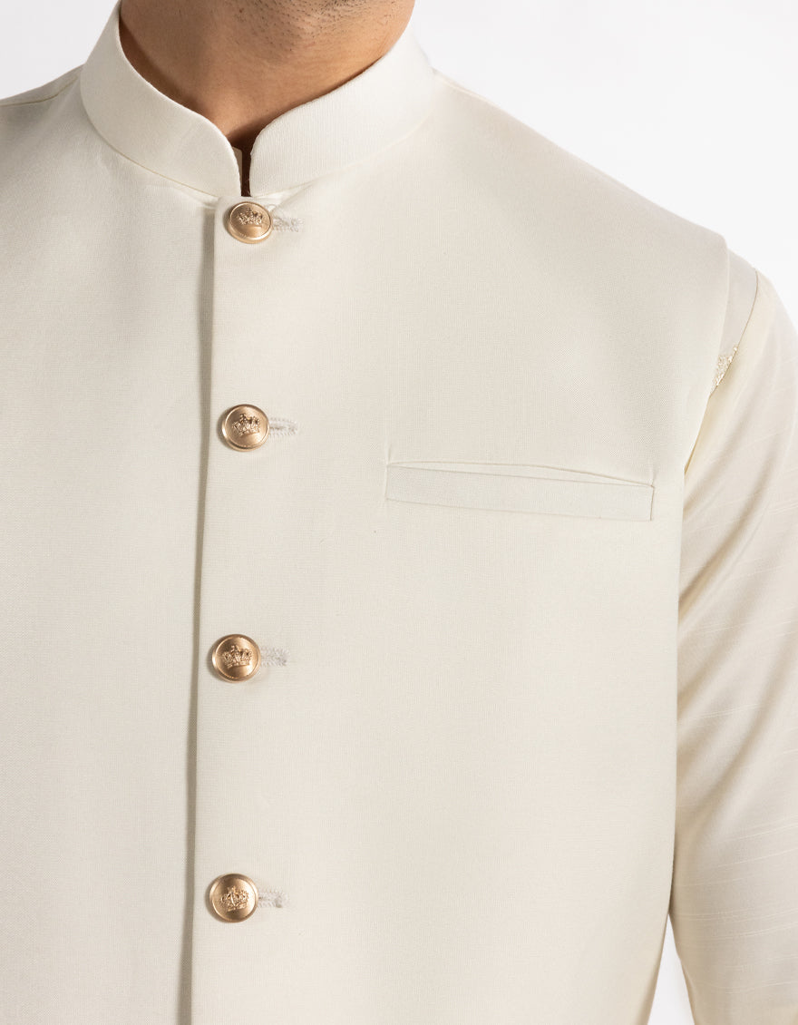 CREAM SUITING WAISTCOAT | JJVC-A-48239/S25/JJ10125-PN - Image 4