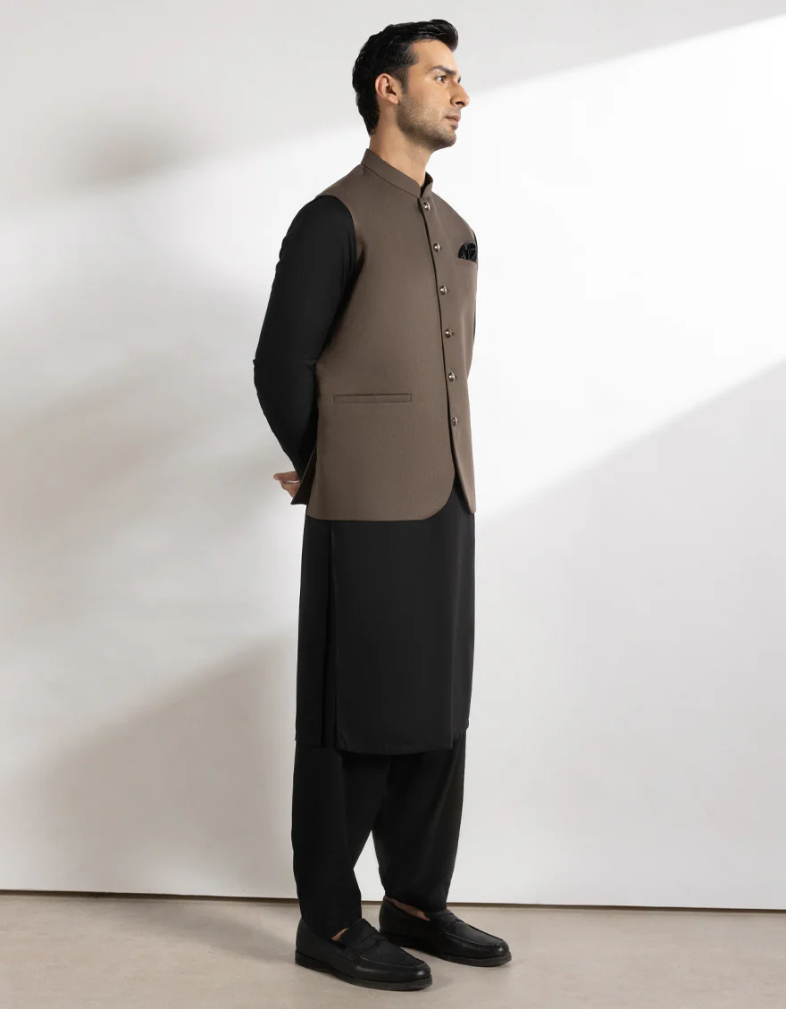 CHESTNUT BROWN SUITING WAISTCOAT | JJVC-A-48245/S25/JJ10130-PN - Image 3