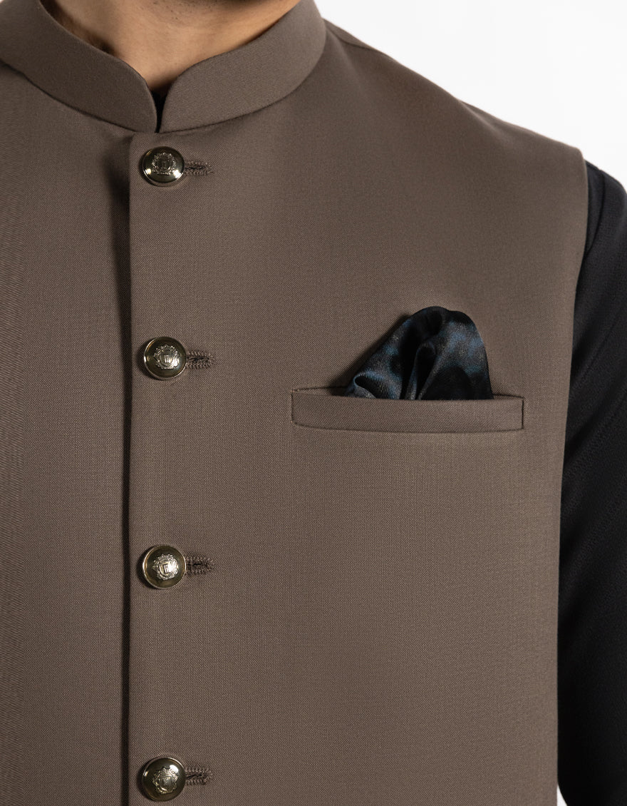 CHESTNUT BROWN SUITING WAISTCOAT | JJVC-A-48245/S25/JJ10130-PN - Image 4