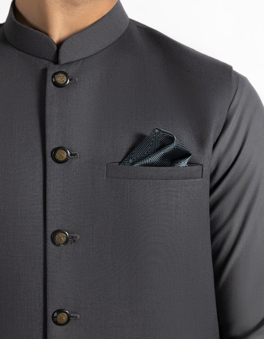GREY SUITING WAISTCOAT | JJVC-A-48246/S25/JJ10130-PN - Image 3