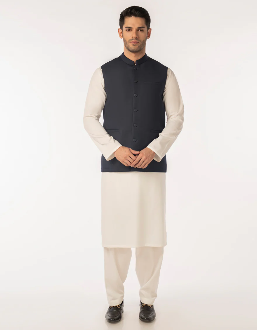MIDNIGHT BLUE SUITING WAISTCOAT | JJVC-A-48249/S25/JJ10131-PN - Image 2