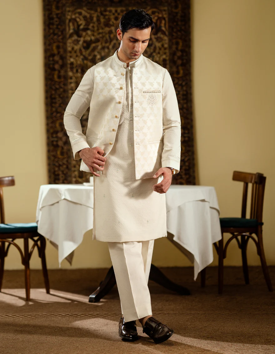 CREAM BLENDED WAISTCOAT | JJVC-A-48257/S25/JJ10134-FL - Image 5